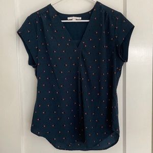 Fun2Fun Geometric Pattern V-Neck Blouse Shirt